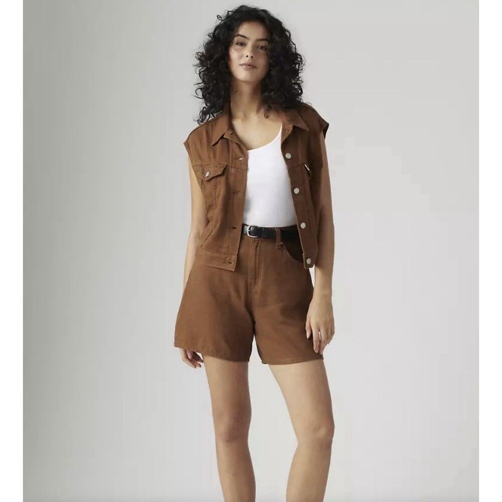 Levi’s High Rise Baggy Shorts Brown Size 24
